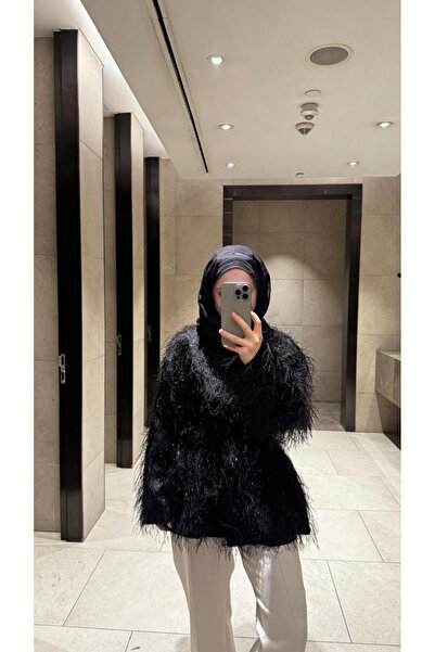 Çınar Couture PÜSKÜLLÜ SİYAH CEKET