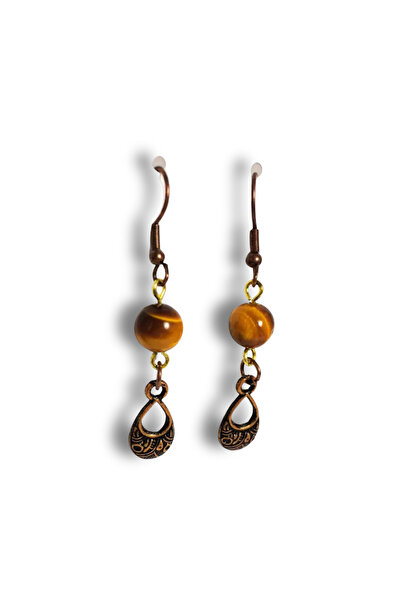 ayrestyle Antique Bohemian Dangle Earrings with Tiger Eye Natural Stones