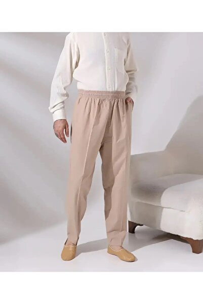 begün Erkek Hac-Umre Keten Pantolon...Kaliteli Erkek Lastikli Şalvar...