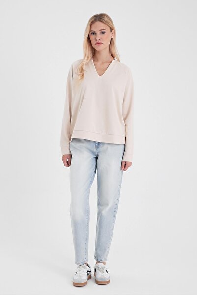 VENA Pantaloni Kyla Sky Blue talie înaltă pentru femei - Sky Blue