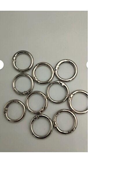 ERDAL DERİ Gri Renk Yaylı Halka Örgü Ve Hasır Çantalar Için Aksesuarlar 2cm 10'lu Set