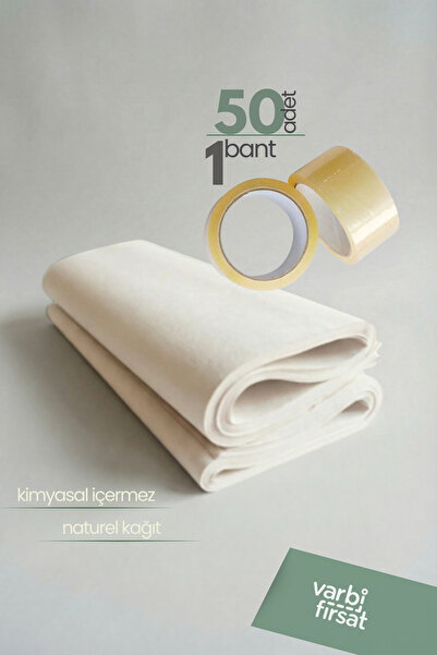 Varbifırsat 50 Adet 40x60 Tabak - Bardak Sarma Taşıma Taşınma Paketleme Kağıd...