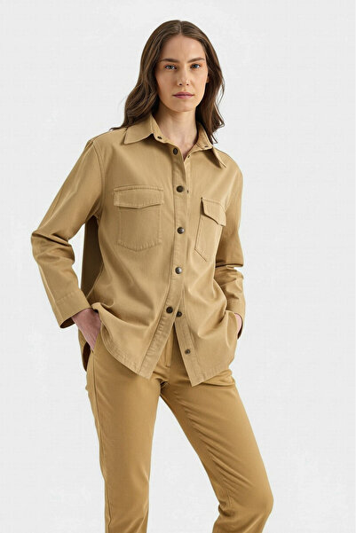 Masha Kate سترة رقيقة من القطن بلون الجمل