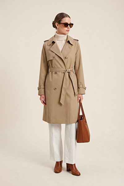 Soydan Güner Su Itici Özellikli Kırışmaz Kumaş Trençkot K.bej 5730