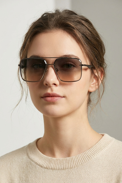 Kapin Luina Metal Tasarım Güneş Gözlüğü - Yeşil Hardal