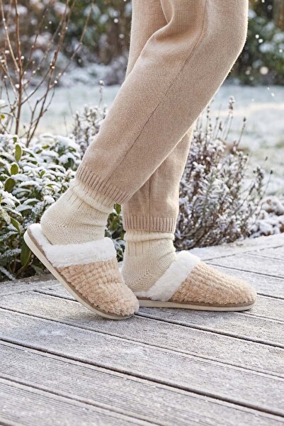 GEZER Papuci de casă pentru femei cu pluș de iarnă