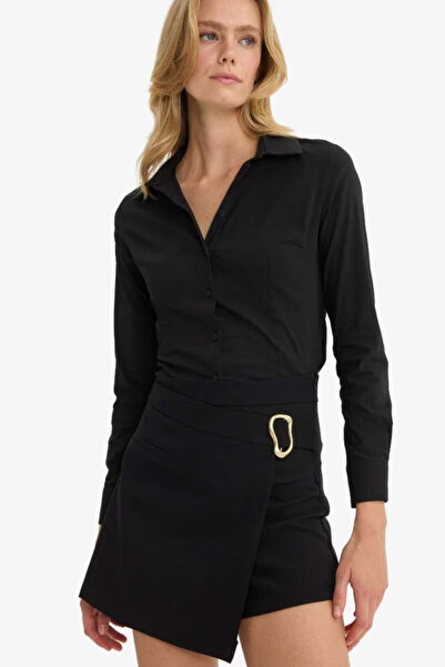 DeFacto Γυναικείο μακρυμάνικο πουκάμισο I5278AZ/BK27