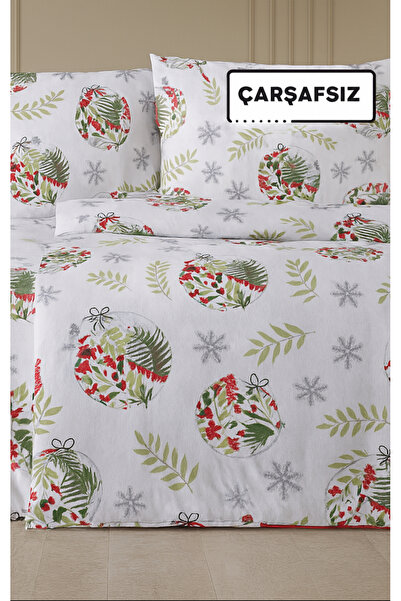 NazeninHome Set cuvertură de iarnă din flanel, 100% bumbac, verde de Crăciun