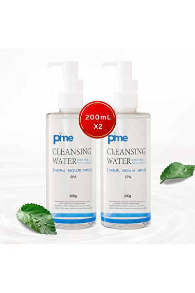 PIME مزيل مكياج ومنظف لطيف 200 مل × 2 | مع مياه الينابيع الحرارية، يهدئ التهيج