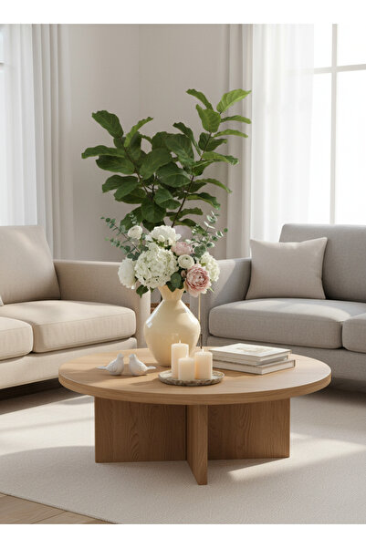 Living مزهرية فولاذية مزخرفة، لون بيج لامع، 37 سم