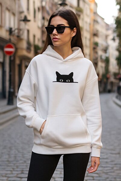 harmony factory supradimensionat unisex alb cu glugă hanorac swea tricou