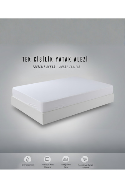 YUNUSOĞLU HOME Single Person Liquid-Proof Elastic Mattress Pad 100X200X40 cm – Quiet and Soft Fabric