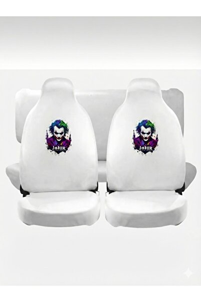 Vemaks Oto Aksesuar Joker Printed White Service Cover Auto Seat Cover