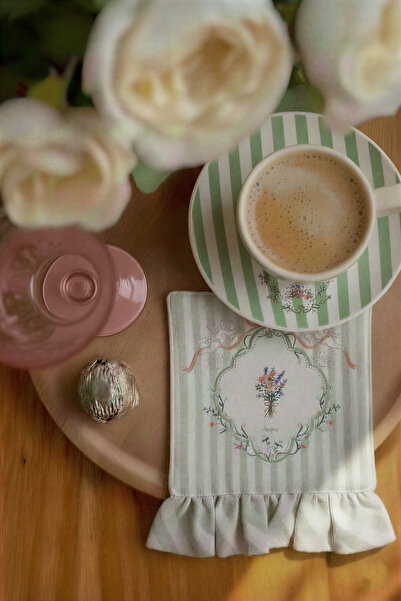 decofav منديل كوكتيل فرنسي عتيق بنمط ملائكي مع تفاصيل مكشكشة على الجانبين قطع...