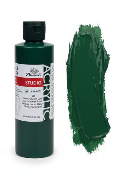 Phoenix ألوان أكريليك ستوديو، 250 مل، أخضر داكن 512