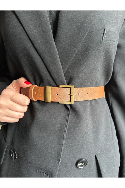 LİA KEMER Κλασική γυναικεία ζώνη με τετράγωνο σχέδιο, αντίκα, με πόρπη, ζώνη ...