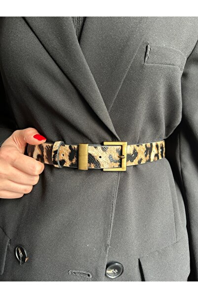 LİA KEMER Knot Classic, cu model pătrat, pentru femei, cu cataramă antică, cu...