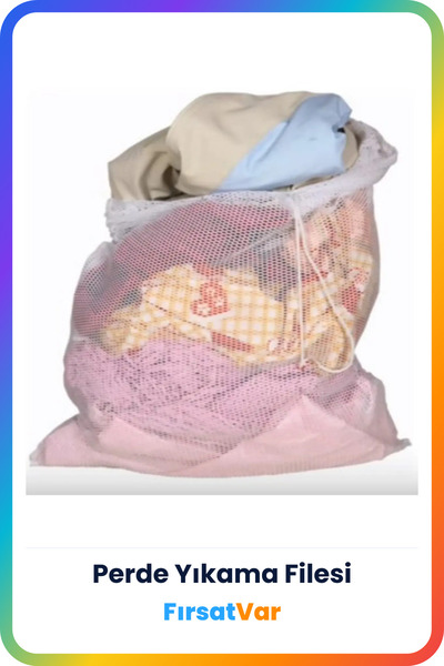 FırsatVar Perde Yıkama Filesi Çamaşır Makinesi Için Büyük Boy Kirli Filesi
