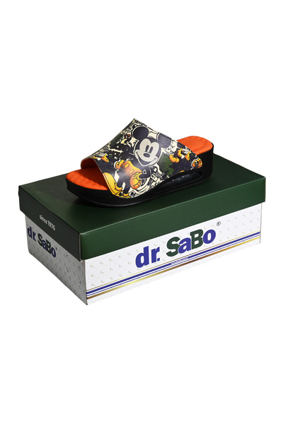 DR SABO شبشب Airmax Sabo للسيدات منقوش بالكامل من الجلد لتقويم العظام