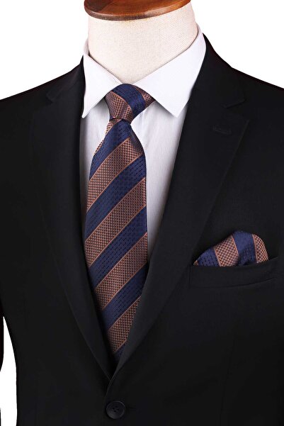 Kravatkolik Maro - Cravată clasică cu model de dungi bleumarin KK13148