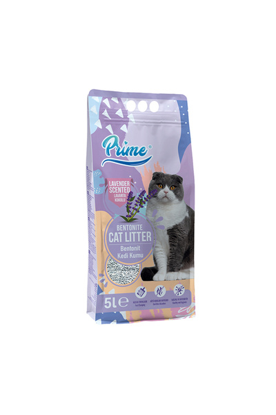 Prime İnce 5 Lt Lavanta Kokulu Bentonit Kedi Kumu