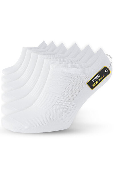 SONNORS Unisex Sneaker Women Men Socks White 6 Pairs