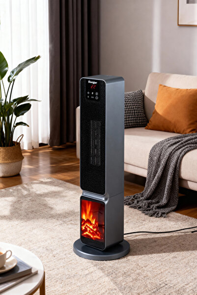 Hoogar German 2701 L GREY OLED Şömineli Ekran Dijital Göstergeli Kule Tipi Se...