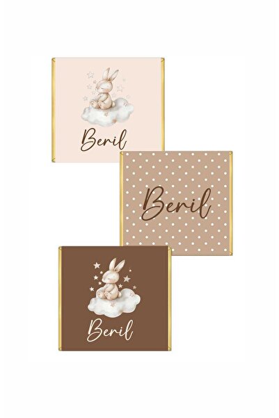 fırsatlar diyarı Tavşan Tema - Bebek Madlen Çikolata Sargı Etiketi - 35 Adet