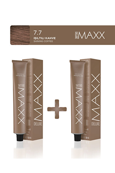 MAXX DELUXE 7.7 Işıltılı Kahve Krem Tüp Boya 2'li