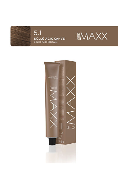 MAXX DELUXE Tüp Saç Boyası 100 ml 5.1 Küllü Açık Kahve
