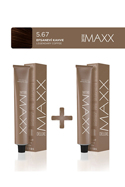 MAXX DELUXE 2'li Tüp Saç Boyası 60 ml 5.67 Efsanevi Kahve