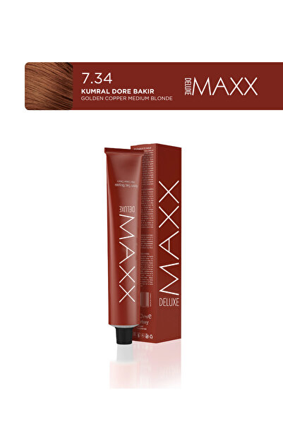 MAXX DELUXE Tüp Saç Boyası 100 ml 7.34 Kumral Dore Bakır