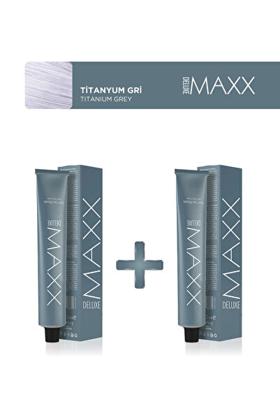 MAXX DELUXE 2'li Tüp Saç Boyası 60 ml Titanyum Gri