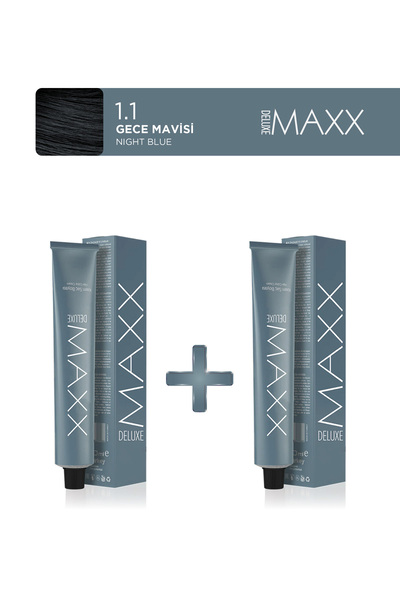 MAXX DELUXE 2'li Tüp Saç Boyası 60 ml 1.1 Gece Mavisi