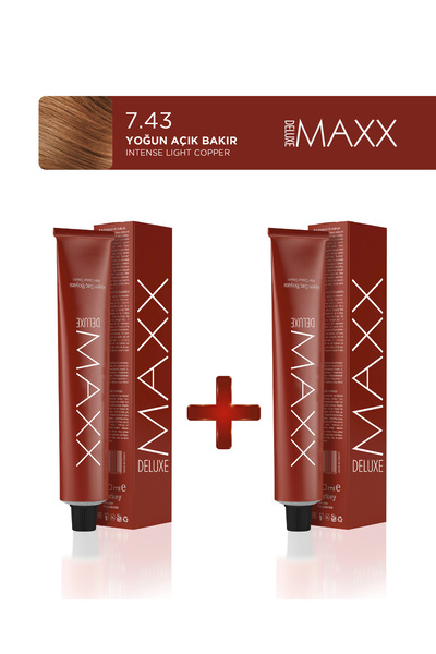 MAXX DELUXE 2'li Tüp Saç Boyası 60 ml 7.43 Yoğun Açık Bakır
