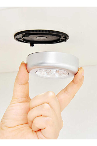 Beauenty مصباح سقف طوارئ LED يعمل باللمس باللون الفضي 7 × 2.5 سم