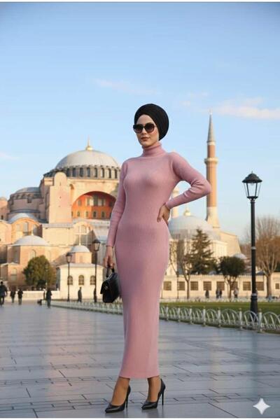 AXXAN kadın bogazlı triko kalem elbise standart beden 40/60 kilo için uygundu...