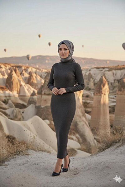 AXXAN kadın bogazlı triko kalem elbise standart beden40/60 kilo için uygundur boy 125 santim