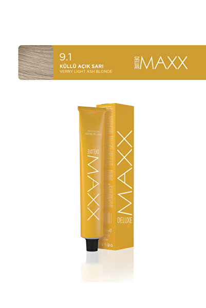 MAXX DELUXE Tüp Saç Boyası 100 ml 9.1 Küllü Açık Sarı