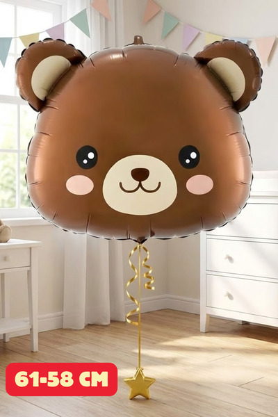 Baloncu Dede بالون هيليوم من رقائق الفويل بنمط تيدي بير، بالون للعشاق واليوم الخاص