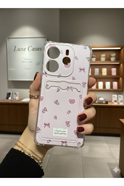 OVADA XIAOMI REDMI NOTE 14 Uyumlu Kamera Korumalı Kartlıklı Baskılı Darbe Emici Silikon Kılıf