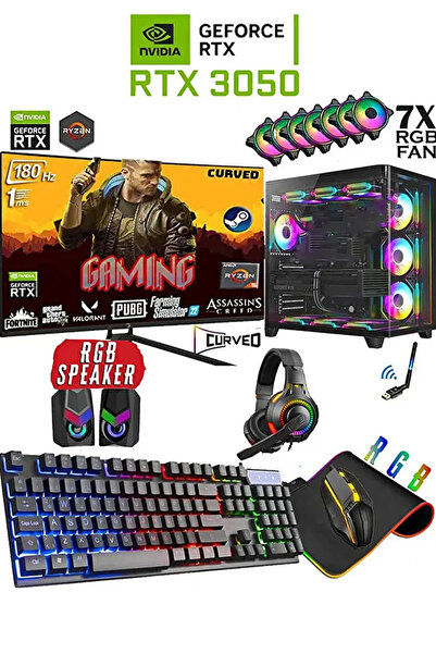 Dmc N322 Windows 11 Ryzen 7 5700 32GB RAM 1TB M.2 SSD RTX3050,24" 180Hz Oyuncu Masaüstü Bilgisayar