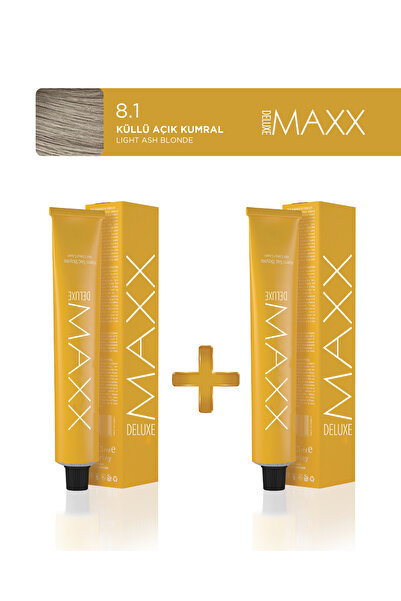 MAXX DELUXE 2'li Tüp Saç Boyası 100 ml 8.1 Küllü Açık Kumral