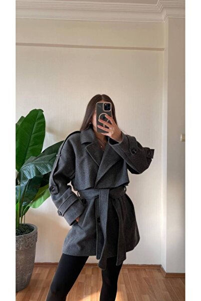 SUN STYLE Palton lung cu epoleți și buzunare - căptușit și cu greutate adecvată