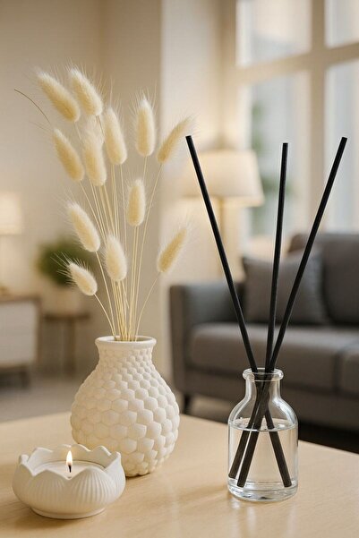 EVROSİ Dekoratif Bubble Vazo Kokulu Lotus Mum Ve Oda Kokusu 3lü Set (Bitki Da...