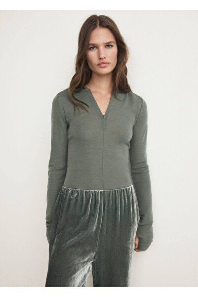 MANGO Woman Kapüşonlu yün tişört