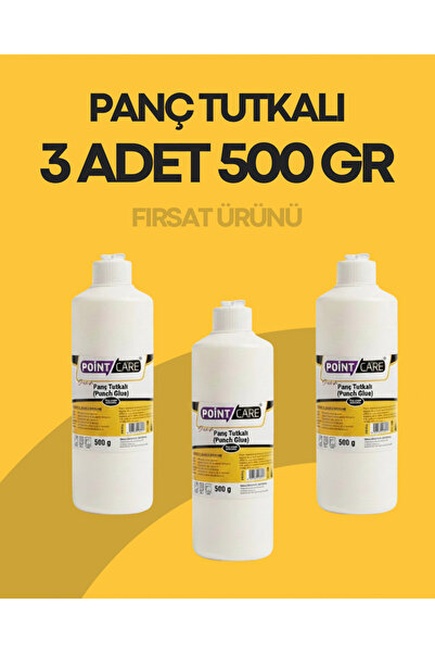 AYMAGNET 3 Adet 500 Gr Panç Tutkalı , Şeffaf Punch Tutkalı, Yapıştırıcı Set (Toplam 1,5 Kg)