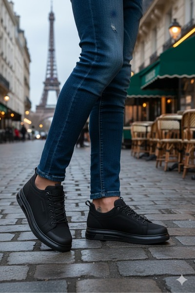 Hammer Jack 24815 Μαύρα άνετα αυθεντικά ανδρικά παπούτσια από γνήσιο δέρμα