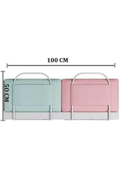 RevuBaby 100 Cm Yatak Bariyeri Bebek Ve Çocuk Korkuluğu Güvenlik Bariyeri Koruma Bariyeri Grey