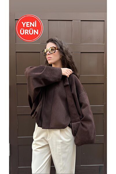 Perryes Γυναικείο Premium Suede Bomber Jacket με Επιλογές Καφέ